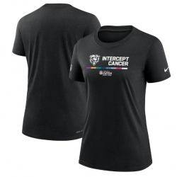 Women Chicago Bears 2022 Black Crucial Catch Performance T Shirt