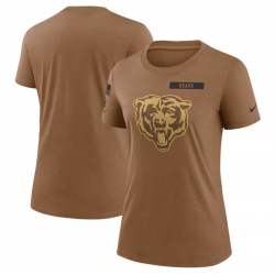 Women Chicago Bears 2023 Brown Salute To Service Legend Performance T Shirt Run Small