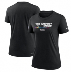 Women Jacksonville Jaguars 2022 Black Crucial Catch Performance T Shirt