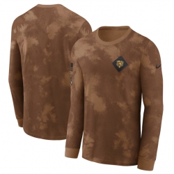 Men Chicago Bears Brown 2023 Salute To Service Long Sleeve T Shirt