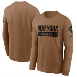 Men New York Giants 2023 Brown Salute To Service Long Sleeve T Shirt