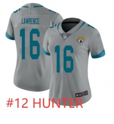 Jaguars 12 HUNTER Silver Women Stitched NFL Limited Inverted Legend Jersey Jaguars 12 HUNTER Silver Women Stitched NFL Limited Inverted Legend Jersey