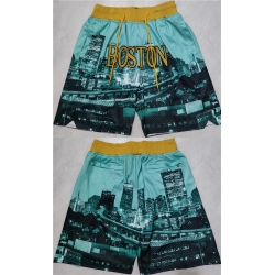 Men Boston Celtics Aqua Black Shorts  28Run Small 29