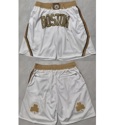Men Boston Celtics Cream Shorts Men Boston Celtics Cream Shorts