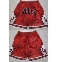 Men Chicago Bulls Red Shorts  