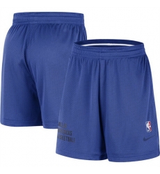 Men Dallas Mavericks Blue Warm Up Performance Practice Shorts 