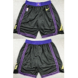 Men Los Angeles Lakers Black Shorts  28Run Small 29