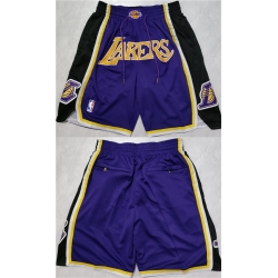 Men Los Angeles Lakers Purple Shorts  Run Small