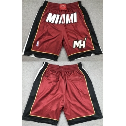 Men Miami Heat Red Shorts  28Run Small 29