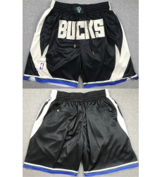 Men Milwaukee Bucks Black Shorts