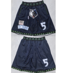 Men Minnesota Timberwolves  5 Anthony Edwards Black Shorts 