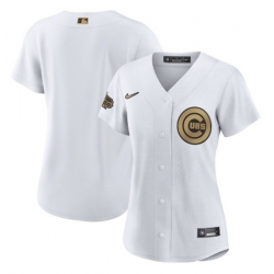 Women Chicago Cubs Blank 2022 All Star White Stitched Baseball Jersey 