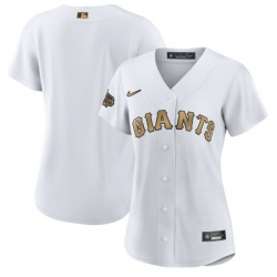 Women San Francisco Giants Blank 2022 All Star White Stitched Baseball Jersey 
