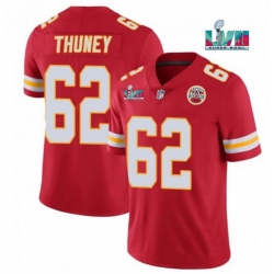 Men Women Youth Toddler Kansas City Chiefs 62 Joe Thuney Red Super Bowl LVII Patch Vapor Untouchable Limited Stitched Jersey