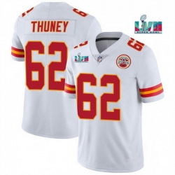 Men Women Youth Toddler Kansas City Chiefs 62 Joe Thuney White Super Bowl LVII Patch Vapor Untouchable Limited Stitched Jersey