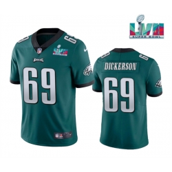 Men Philadelphia Eagles 69 Landon Dickerson Green Super Bowl LVII Patch Vapor Untouchable Limited Stitched Jersey