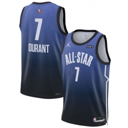 Men 2023 All Star 7 Kevin Durant Blue Game Swingman Stitched Basketball Jersey