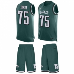 Men's Nike Philadelphia Eagles #75 Vinny Curry Limited Midnight Green Tank Top Suit NFL Jersey