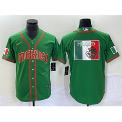 Men Mexico Baseball 2023 Green World Baseball Classic Team Big Logo Stitched Jerseys 1