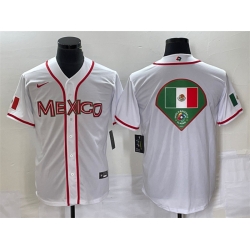 Men Mexico Baseball 2023 White World Baseball Classic Team Big Logo Stitched Jersey