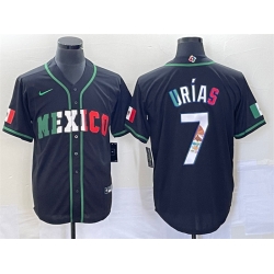 Men Mexico Baseball 7 Julio Urias 2023 Black World Baseball With Patch Classic Stitched Jersey