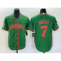 Men Mexico Baseball 7 Julio Urias 2023 Green World Baseball With Patch Classic Stitched Jersey 3
