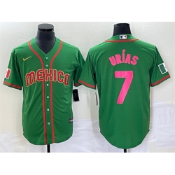 Men Mexico Baseball 7 Julio Urias 2023 Green World Baseball With Patch Classic Stitched Jersey 4