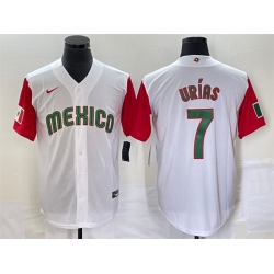 Men Mexico Baseball 7 Julio Urias 2023 White Red World Baseball With Patch Classic Stitched Jersey