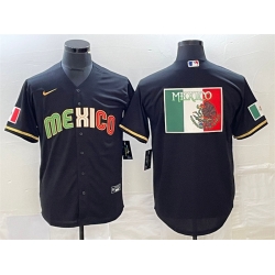 Men Mexico Baseball Black 2023 World Baseball Classic Team Big Logo Stitched Jersey