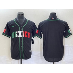 Men Mexico Baseball Blank 2023 Black World Baseball With Patch Classic Stitched Jersey