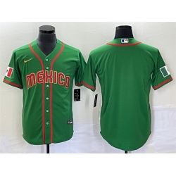 Men Mexico Baseball Blank 2023 Green World Baseball With Patch Classic Stitched Jersey