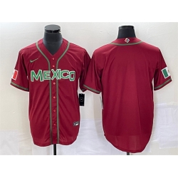Men Mexico Baseball Blank 2023 Red World Baseball Classic Stitched Jersey