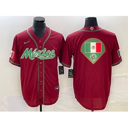 Men Mexico Baseball Red 2023 World Baseball Classic Team Big Logo Stitched Jersey 1