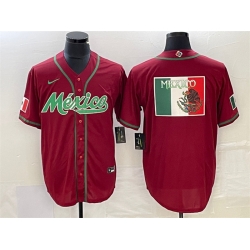 Men Mexico Baseball Red 2023 World Baseball Classic Team Big Logo Stitched Jersey 4