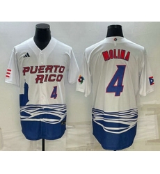 Mens Puerto Rico Baseball #4 Carlos Correa Number 2023 White World Baseball Classic Stitched Jersey