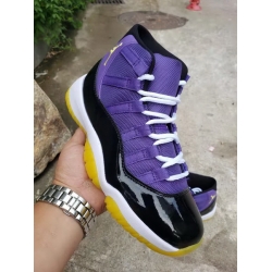 Air Jordan 11 Retro New Purple Yellow Lakers Men Basketball Shoes