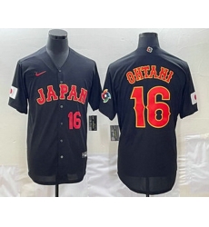 Men's Japan Baseball #16 Shohei Ohtani Number 2023 Black World Classic Stitched Jersey