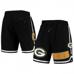 Men Green Bay Packers Black Shorts