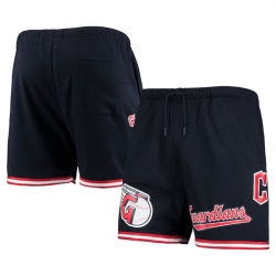 Men Cleveland Guardians Navy Team Logo Mesh Shorts