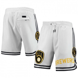 Men Milwaukee Brewers White Shorts