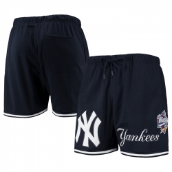 Men New York Yankees Navy Team Logo Mesh Shorts