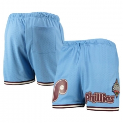 Men Philadelphia Phillies Light Blue Team Logo Mesh Shorts