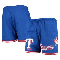 Men Texas Rangers Royal Team Logo Mesh Shorts