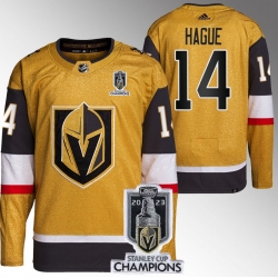 Men Women Youth Vegas Golden Knights #14 Nicolas Hague Gold 2023 Stanley Cup Champions Stitched Jersey