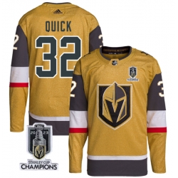Men Women Youth Vegas Golden Knights #32 Jonathan Quick Gold 2023 Stanley Cup Champions Stitched Jersey