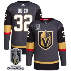 Men Women Youth Vegas Golden Knights #32 Jonathan Quick Gray 2023 Stanley Cup Champions Stitched Jersey