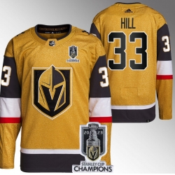 Men Women Youth Vegas Golden Knights #33 Adin Hill Gold 2023 Stanley Cup Champions Stitched Jersey