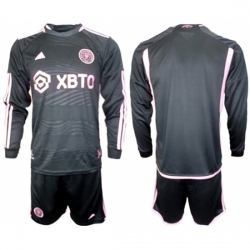 Men Inter Miami CF Blank 2023 24 Black Away Soccer Jersey Suit