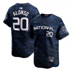 Men New York Mets 20 Pete Alonso Royal 2023 All Star Cool Base Stitched Baseball Jersey 1