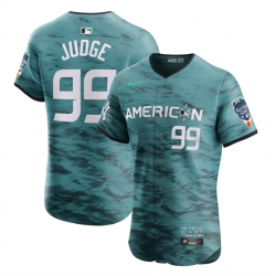 Men New York Yankees 99 Aaron Judge Teal 2023 All Star Flex Base Stitched Baseball Jersey 1